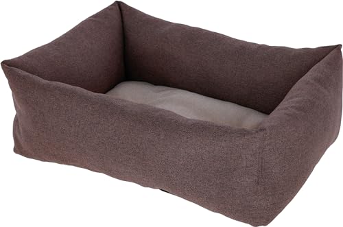 Kerbl Kuschelbett Ely (Farbe braun/beige, L x B x H 60 x 45 x 23 cm, waschbar, formstabil, strapazierfähiger Bezug, Hunde- / Katzenkissen) 80465 von Kerbl Pet