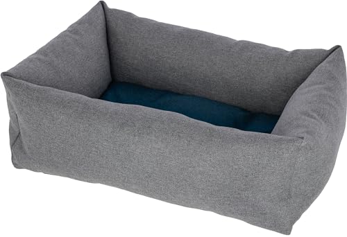 Kerbl Kuschelbett Ely (Farbe braun/petrol, L x B x H 60 x 45 x 23 cm, waschbar, formstabil, strapazierfähiger Bezug, Hunde- / Katzenkissen) 80471 von Kerbl Pet