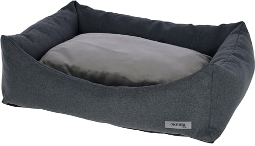 Kerbl Kuschelbett Platin Ortho (Farbe grau, L x B x H 65 x 55 x 20 cm, waschbar, mit rutschfester Unterseite, Hundekissen) 80477 von Kerbl Pet