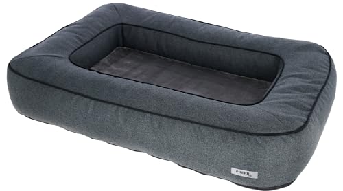 Kerbl Kuschelbett Platin Ortho (Farbe grau, L x B x H 117 x 80 x 18 cm, waschbar, mit rutschfester Unterseite, Hundekissen) 80481 von Kerbl Pet