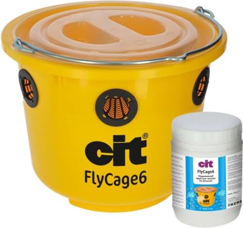 Kerbl CIT Fliegenfalle FlyCage6, Deckel, 6 Einsätze, Lockstoff von Kerbl