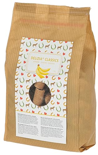 Kerbl Delizia Belohnungswürfel Classic (für Pferde, 1 kg Beutel, Geschmacksrichtung Banane, mit natürlichem Gehalt an Mineralstoffen, Pferdesnack) 325005 von Kerbl