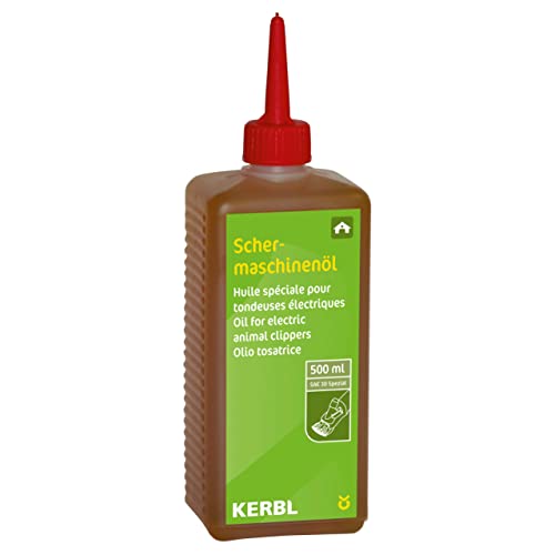 Kerbl Schermaschinenöl (500 ml Flasche, für Scherköpfe, eignet sich für alle gängigen Schermaschinen, Öl) 1850489 von Kerbl