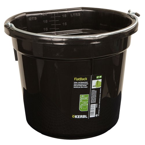 Kerbl 323493 Futter- und Wassereimer FlatBack ca. 20 l, schwarz von Kerbl