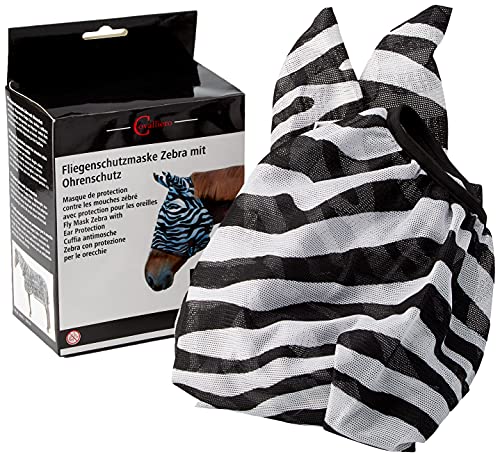 Kerbl 326120 Fliegenschutzmaske Zebra inklusiv Ohrenschutz, Vollblut von Kerbl