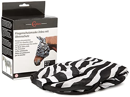 Kerbl 326121 Fliegenschutzmaske Zebra inklusiv Ohrenschutz, Warmblut von Kerbl