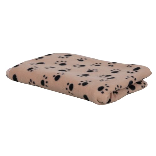 Kerbl Hundedecke Stella (beige mit Pfotenmotiv, L x B 140 x 100 cm, aus flauschigem Fleece, leichte Decke) 80306 von Kerbl Pet