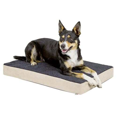 Kerbl Matratze Memory-Foam (Farbe Beige/Anthrazit, L x B x H 80 x 50 x 8 cm, Hundekissen, Waschbarer Bezug) 80326 von Kerbl Pet