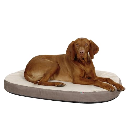 Kerbl Pet Pet Matratze für Hunde aus Memory-Foam, Kuscheliges orthopädisches Hundebett, Schonend für Gelenke und Wirbelsäule, Für höchsten Liegekomfort, Waschbar, 72x52x8 cm, Taupe/Beige von Kerbl Pet