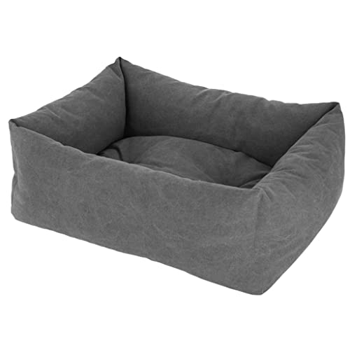 Kerbl Kuschelbett Lucca (Farbe Grau, L x B x H 60 x 70 x 22 cm, Hundekissen, mit herausnehmbarem Liegekissen) 80346 von Kerbl Pet