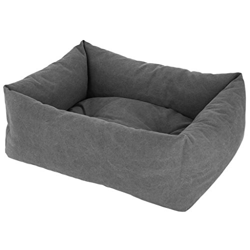 Kerbl Kuschelbett Lucca (Farbe Grau, L x B x H 70 x 85 x 24 cm, Hundekissen, mit herausnehmbarem Liegekissen) 80347 von Kerbl Pet