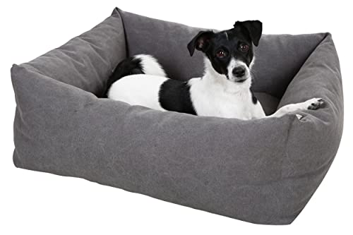 Kerbl Kuschelbett Lucca (Farbe grau, L x B x H 85 x 100 x 26 cm, mit herausnehmbarem Liegekissen, waschbar) 80348 von Kerbl Pet