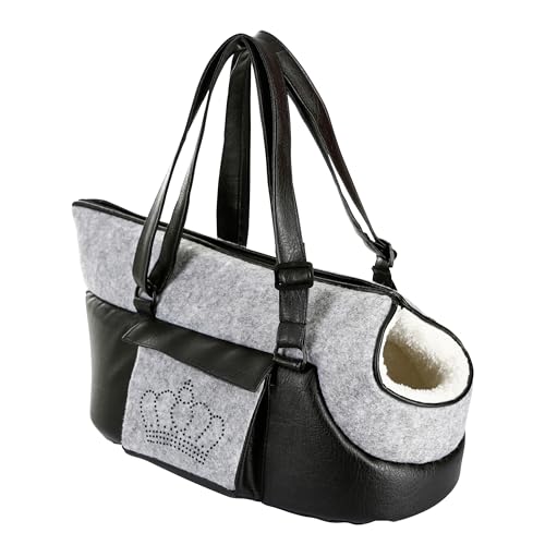 Kerbl Pet Pet Tragetasche Chiara für kleine bis mittelgroße Hunde und Katzen, Transporttasche mit integrierter Kurzleine, Verstellbarer Tragegurt, 40x20x21 cm von Kerbl Pet