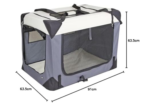 Kerbl Pet 80599 Transportbox Journey, 91 x 63.5 x 63.5 cm, grau/beige von Kerbl Pet