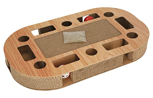 Kerbl Pet 80994 Kratzbrett Ovalo Katzen, Spielbälle Glöckchen Catnip-Beutel von Kerbl Pet