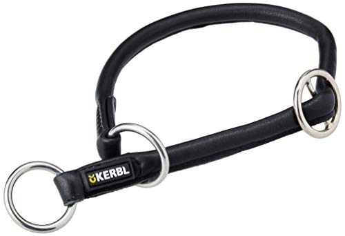 Kerbl 81093 Rundleder-Halsband Roma mit Stopper, 55 cm, 8 mm, schwarz von Kerbl Pet
