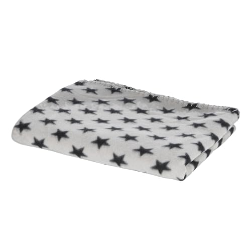 Kerbl Pet Pet Hundedecke Stella mit Sternenmuster, Kuscheldecke für Körbchen / Sofa / Bett, Fleecedecke, 140x100 cm, Grau von Kerbl Pet