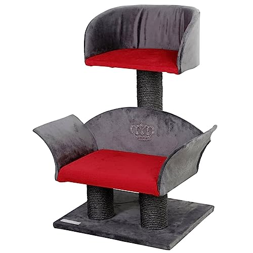 Kerbl Pet 81548 Kratzbaum Lounge Deluxe, Höhe: 70 cm, grau/rot von Kerbl Pet