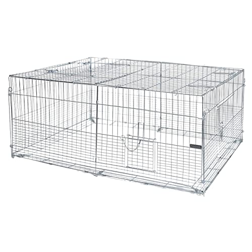 Kerbl 81701 Jungtierfreilaufgehege mit Ausbruchsperre, 144 x 112 x 60 cm, Silber von Kerbl Pet