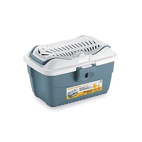 Stefanplast Mini Gulliver Transportbox für Kleintiere wie Hasen, Kaninchen, Hamster, Meerschweinchen usw, in blau, 40x30x24cm von Kerbl Pet