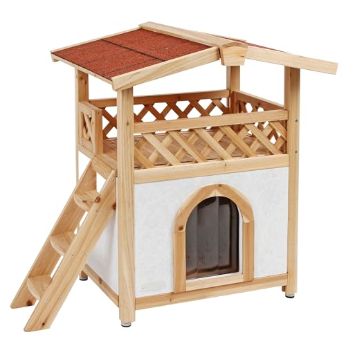 Kerbl Katzenhaus Tyrol Alpin (L x B x H 88 x 57 x 77 cm, mit Bitumenüberdachung, doppelte Wände mit Styropor ausgekleidet) 82660 von Kerbl Pet