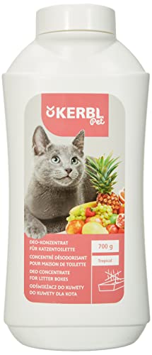 Kerbl Deo-Konzentrat für Katzentoilette (mit Tropicalduft, 700 g Flasche, Pulverkonzentrat, für ca. 30 Anwendungen) 82674 von Kerbl Pet