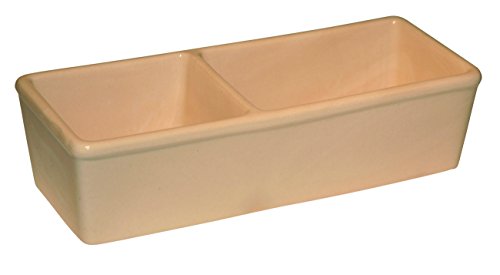 KERBL Keramiknapf für Nager (Doppelnapf mit 350 ml & 450 ml, 27 x 10 x 7,5 cm Schale aus Keramik, Spülmaschinenfest) 82785 von Kerbl