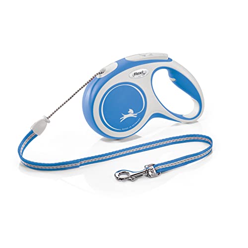 Flexi Leine New Comfort, Hundeleine Katzenleine Rollleine, Blau, M 20kg / 5m Seil von flexi