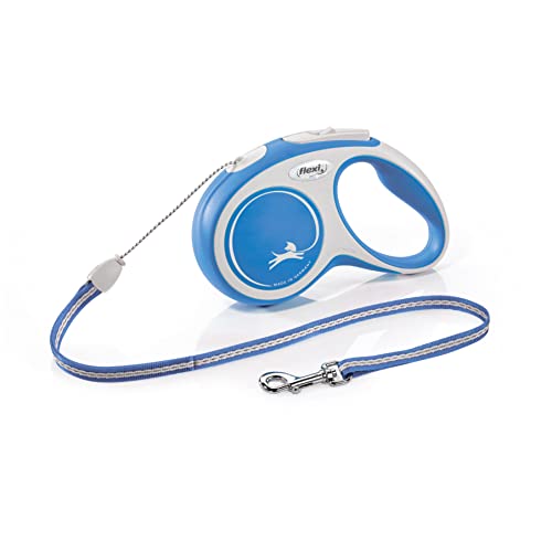 Kerbl Flexi Leine New Comfort, Hundeleine Katzenleine Rollleine, 3-8m 8-20kg, 4000498042830, Blau, S 12kg / 5m Seil von Kerbl