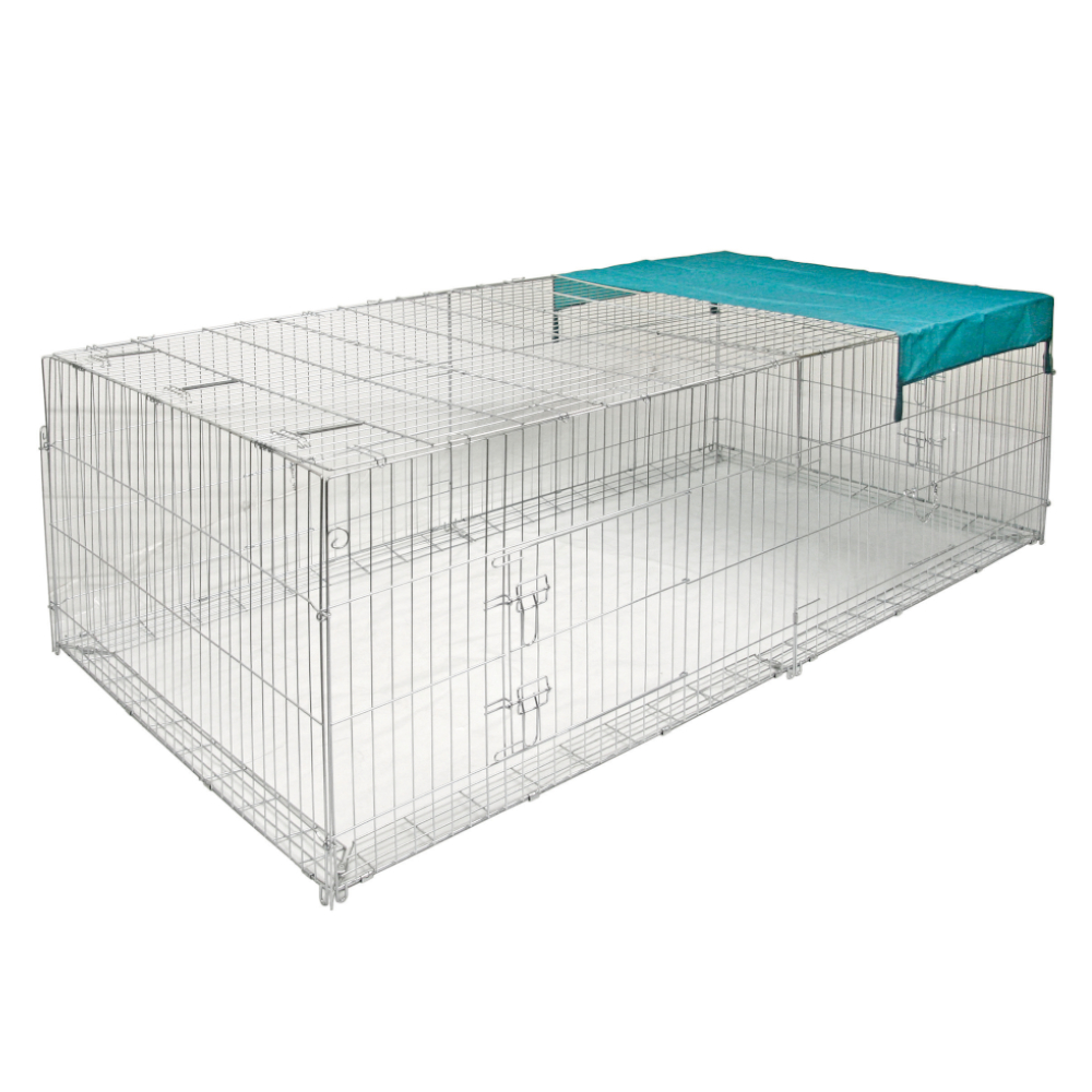 Kerbl Freigehege 4-Eck mit Ausbruchsperre und Gitterdach, groß - L 230 x B 115 x H 70 cm, mit Abdeckung Kerbl Freigehege 4-Eck mit Ausbruchsperre und Gitterdach, groß - L 230 x B 115 x H 70 cm, mit Abdeckung von Kerbl