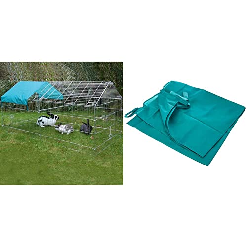 Kerbl Freilaufgehege, verzinkt, mit Sonnenschutz, 220x103x103cm & 70342 Ersatz-Sonnenschutz für 70345, 82824, 82825, 83172 von Kerbl