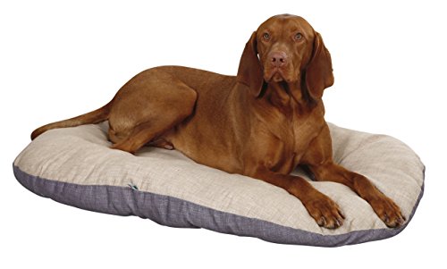 Kerbl Hunde Liegekissen Loneta (Hundekissen für mittelgroße bis große Rassen, Länge/Breite/Höhe 72/52/8 cm, Hundebett Beige/Grau) 80355 von Kerbl