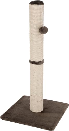 Kerbl Pet Pet Kratzsäule Opal-Maxi für Katzen, mit Spielball, Robust mit Natursisal, Ø 9cm, 38cm x 38cm x 78cm, Grau von Kerbl Pet