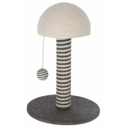 Kerbl Kratzsäule Funghi (Farbe grau, Höhe: 42 cm, inklusive Spielball, überzogen mit robustem Teppich) 81626 von Kerbl Pet