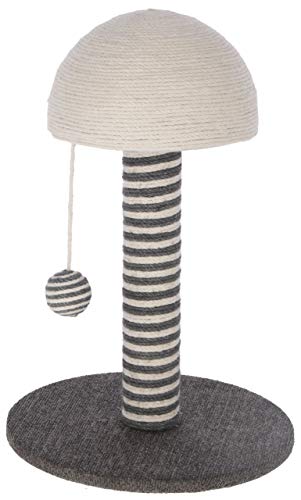 Kerbl Kratzsäule Funghi (Farbe grau, Höhe: 42 cm, inklusive Spielball, überzogen mit robustem Teppich) 81626 von Kerbl Pet