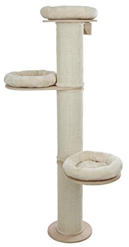 Kerbl Pet Pet Kratzbaum Dolomit Tower für Katzen, 187 cm Höhe, Beige, 3x Liegefläche, 3x Sisalsäule zum Kratzen, Inkl. Wandhalterung, Bis 10 kg von Kerbl Pet