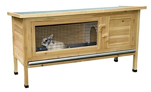 Kerbl Pet Pet Nagerhaus Alfred, Wetterfester Kaninchenstall für den Außenbereich, Mit aufklappbarem Dach, 2 Türen und entnehmbarer Zinkwand für einfache Reinigung, 116x45x62 cm von Kerbl Pet