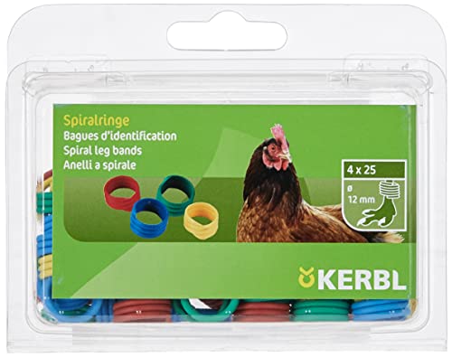 Kerbl Spiralring (Farbe gemischt, Durchmesser 12 mm, 100 Stück, für Hühner, extra stark) 72315 von Kerbl Hobbyfarming