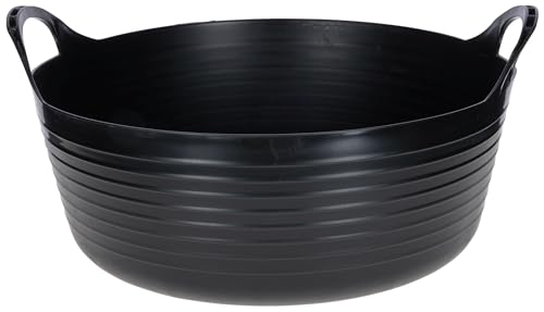 Kerbl Trog FlexBag schwarz (flexibler Futtertrog, Müslischüssel, Fassungsvermögen 15 Liter, Futtereimer mit zwei Griffen) 3228265 von Kerbl