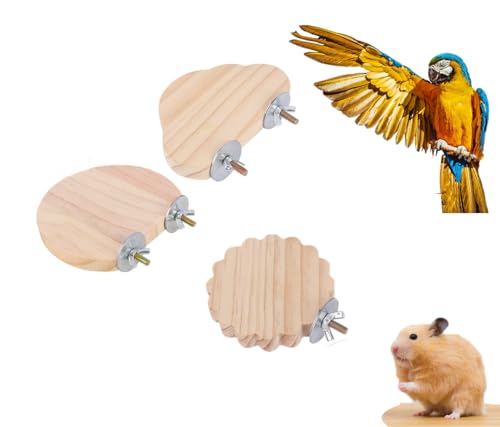 3 Stück Natürlicher Sitzstangen Für Vögel Holz, Vogel Plattform, Holzständer Plattform Für Haustiere, Vogel Zubehör Holz, Sitzstangen Für Papageien, Wellensittiche, Nymphensittiche, Hamster, 8x8cm von Kewmayer