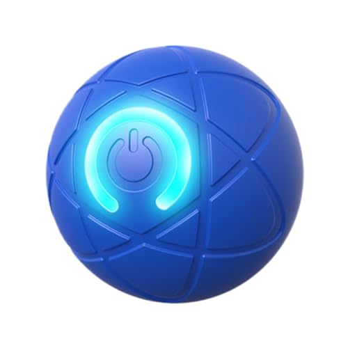 Kexpery Intelligenter automatischer beweglicher Rollball, wiederaufladbar, elektronisch, drehbar, 200 mAh, Haustier-Übung, Jagd, Spielzeugball für kleine, mittelgroße Hunde und Katzen (Blau Typ C) von Kexpery