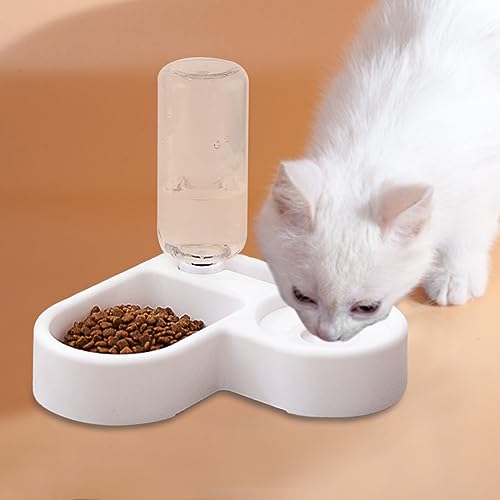 Kexpery Katzenfutter-Wassernäpfe mit automatischer Wasserspenderflasche, 500 ml, Futter-Wasser-Futterbehälter, abnehmbare, feuchtigkeitsbeständige Mundtrennung for kleine oder mittelgroße Hunde und von Kexpery