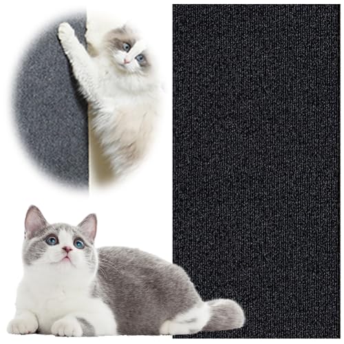Kexpery Kratzbrett für Katzen, Kratzmöbelschutz, selbstklebend, für Katzen, zuschneidbare Wand, Kratzbrett für Katzen für Raumecken (Schwarz 60 cm bis 100 cm) von Kexpery