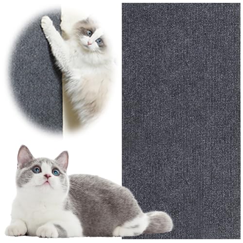 Kexpery Kratzbrett für Katzen, Möbelschutz zum Kratzen, selbstklebend, zuschneidbare Wand, Kratzbrett für Katzen für Raumecken (Dunkelgrau 30 cm bis 100 cm) von Kexpery