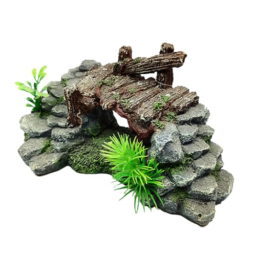 Kexpsogy Realistische Brücke Harz Simulation Aquarium Ornamente Aquarien Aquarium Pflanze Schildkröte Aalen Klettern Plattform Liefert von Kexpsogy