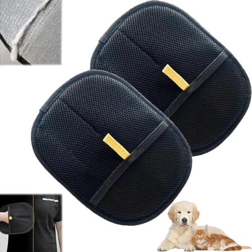 Cel-eryP-ets Doppelseitige Fellpflege-Handschuhe aus Silikon für Katzen und Hunde, einfach zu bedienende Tierhaarentfernungshandschuhe, elastisches Armband (2 Stück) von KeyoGoS