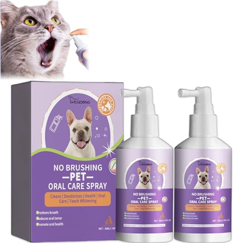 KeyoGoS Pet Oral Care Spray, Oral Care Spray for Dogs and Cats, Anti Inflammatory Pet Breath Dental Care Spray, Dog Gingivitis Treatment, Tooth Brushing Kit (2Pcs) von KeyoGoS