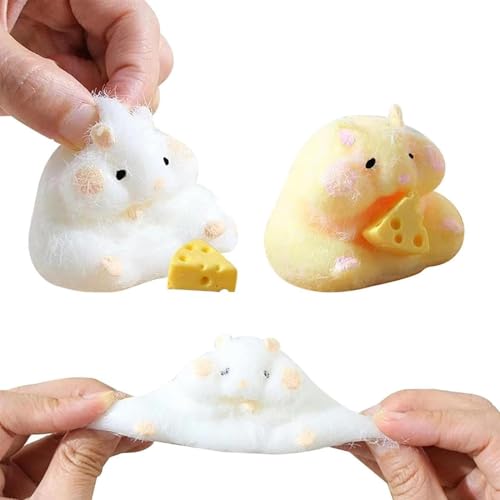 2 Hamster Squishy Toys, Squishy Hamster Squeeze Toys, Cartoon Hamster Squeeze Toy, Cute Hamster Stress Relief Toy, Sensory Fidget Toys for Kids Adults von Keysun