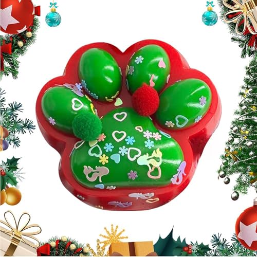 Christmas Big Cat Paw Squishy, Squishy Katzenpfote Groß, Cat Paw Squeeze Toy, Handgefertigtes Weiches und Süßes Kawaii Katzenpfoten Quetschspielzeug (C) von Keysun