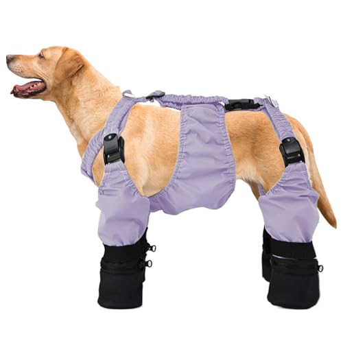 Hundestiefel Leggings, Hundeschuhe Pfotenschutz Mit Tragegurte, Regenstiefel Für Hunde Wasserdicht, Hundestiefel Mit Hosenträgern, Pfotenschutz, Wasserdicht, Staubdicht, rutschfeste Hundeschuhe M von Keyubria